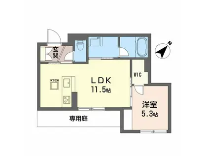 シャーメゾン アルメリア(1LDK/1階)の間取り写真