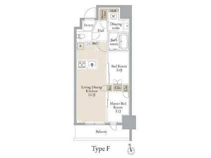 JMFレジデンス浅草橋三丁目(2LDK/7階)の間取り写真
