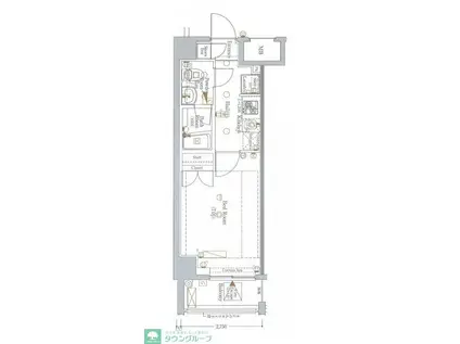 ヴァローレクオリタ清澄白河(1K/7階)の間取り写真