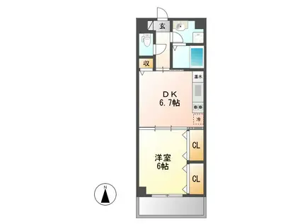 センチュリーパーク新川1番館(1DK/4階)の間取り写真