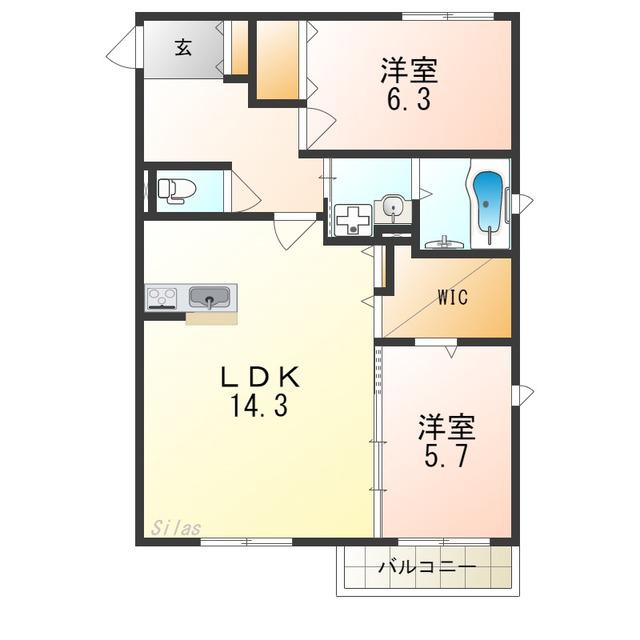 EL MAISON SUEHIRO(2LDK/2階)の間取り写真