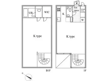 レジディア目黒II 1階(1LDK/1階)の間取り写真