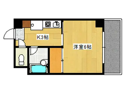 ミササアベニュー(1K/2階)の間取り写真