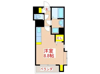 オーパスII(ワンルーム/7階)の間取り写真