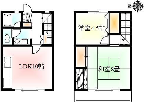 パルデンス木太(2LDK/1階)の間取り写真
