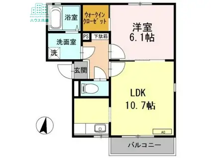 ディアス.N(1LDK/2階)の間取り写真