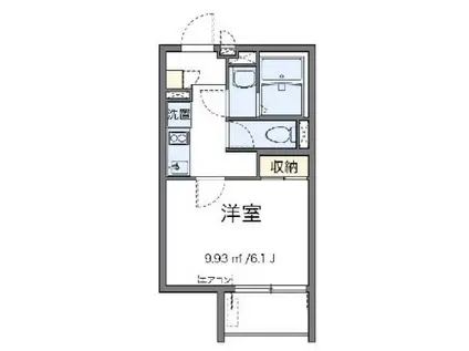 クレイノフィオレンテ(1K/2階)の間取り写真
