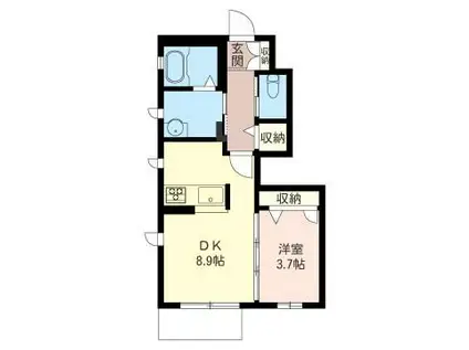 パルナス(1LDK/1階)の間取り写真