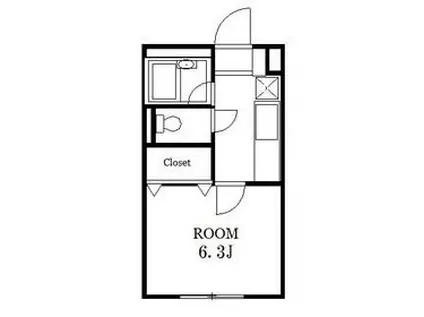 互幸ハイツII番館(1K/3階)の間取り写真