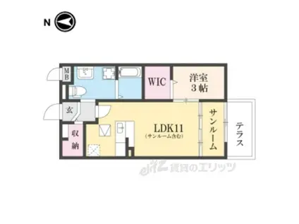 レジィデンス たなべK(1LDK/1階)の間取り写真