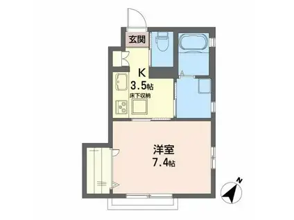 サ―ジュ川内・II(1K/1階)の間取り写真