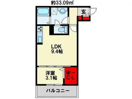 ザ・レジデンスBONJONO ウエスト(1LDK/3階)の間取り写真