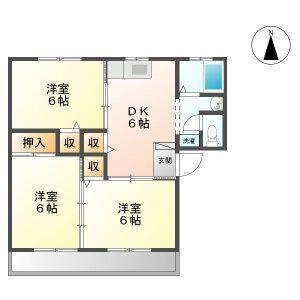 セジュール宮田(3DK/2階)の間取り写真