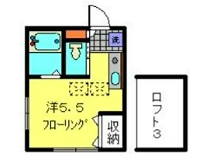 サザンウインズ妙蓮寺(ワンルーム/2階)の間取り写真