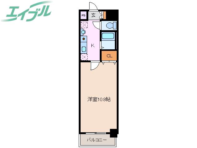 LASANTE鵜の森(1K/1階)の間取り写真