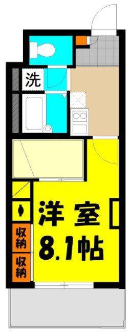 AS 61(1K/1階)の間取り写真