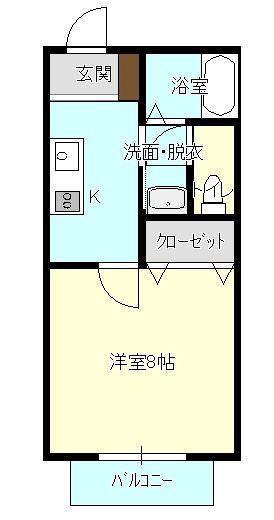 ひくまのハウス(1K/1階)の間取り写真