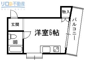 グレスト野間(ワンルーム/2階)の間取り写真