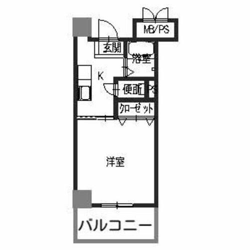 浜中マンション(1K/5階)の間取り写真