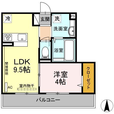 グランデ・ファーレ仲町台(1LDK/3階)の間取り写真