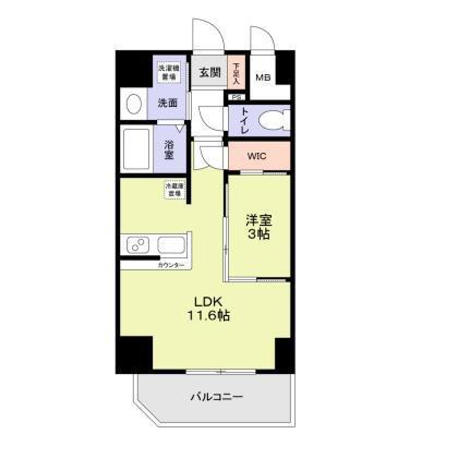 ラ・ピシーヌ南堀江(1LDK/10階)の間取り写真