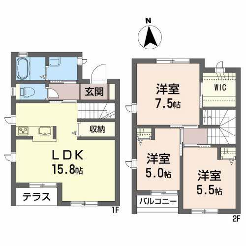 メローハイツA棟(3LDK/1階)の間取り写真