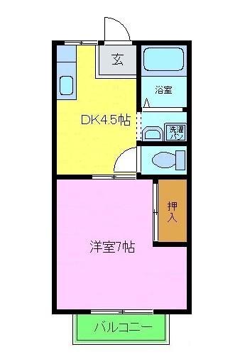 パナハイツ田中(1DK/1階)の間取り写真