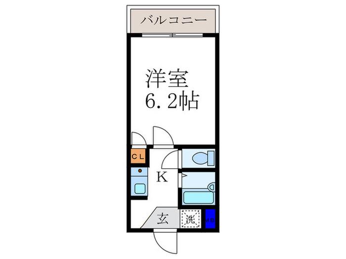 ラ・クルー西大路御池(1K/3階)の間取り写真