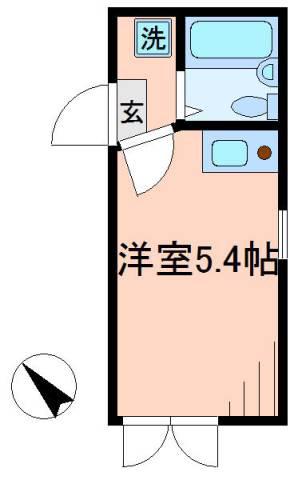 エルプレミア平井(ワンルーム/1階)の間取り写真