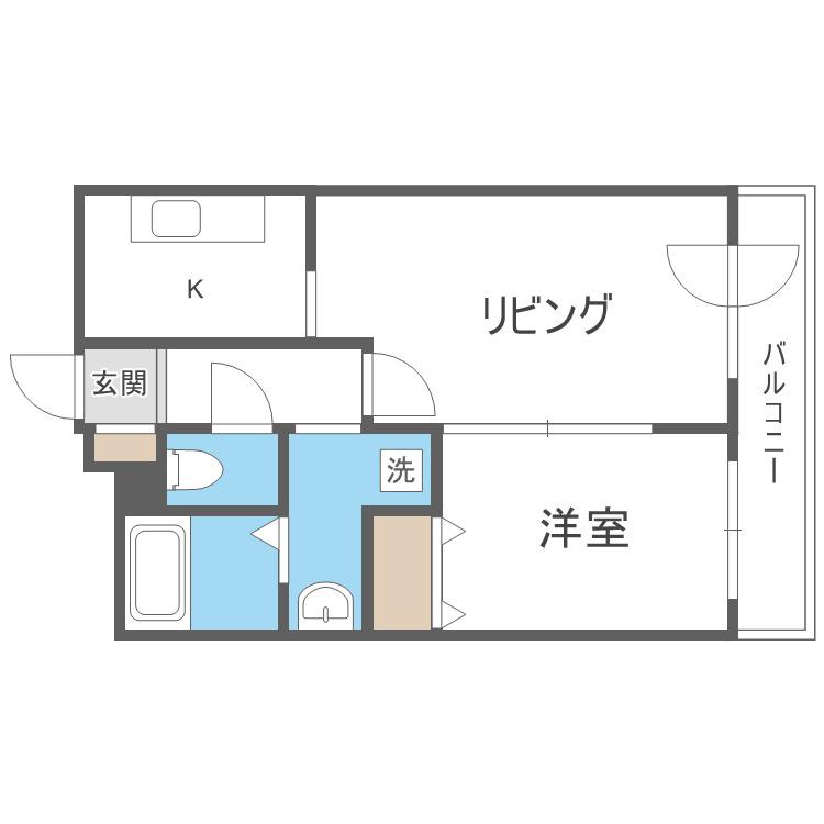シリウスタウン(1LDK/2階)の間取り写真
