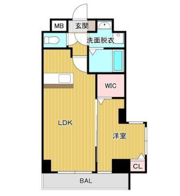 トピカ中津瀬(1LDK/4階)の間取り写真