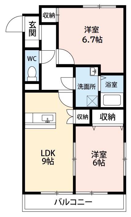 マンションISHIHARA(2LDK/3階)の間取り写真