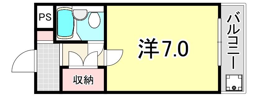 ラ・メゾン(ワンルーム/1階)の間取り写真