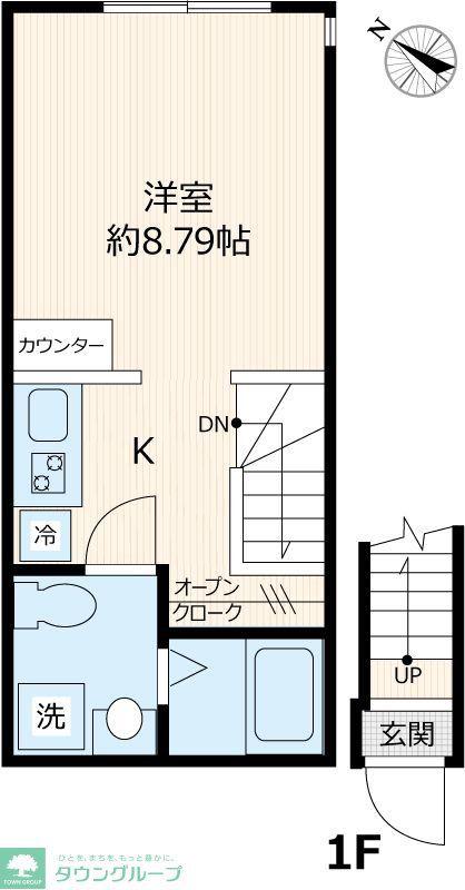 JR常磐線 柏駅 徒歩19分 2階建 築4年(1K/2階)の間取り写真