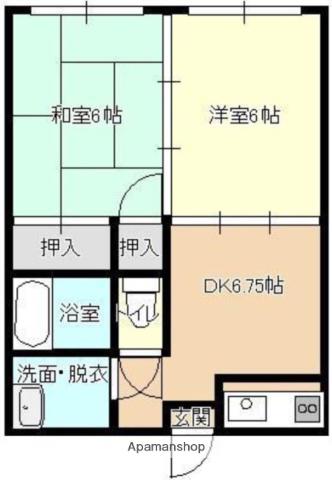 シティハイツ堀川II(2DK/3階)の間取り写真
