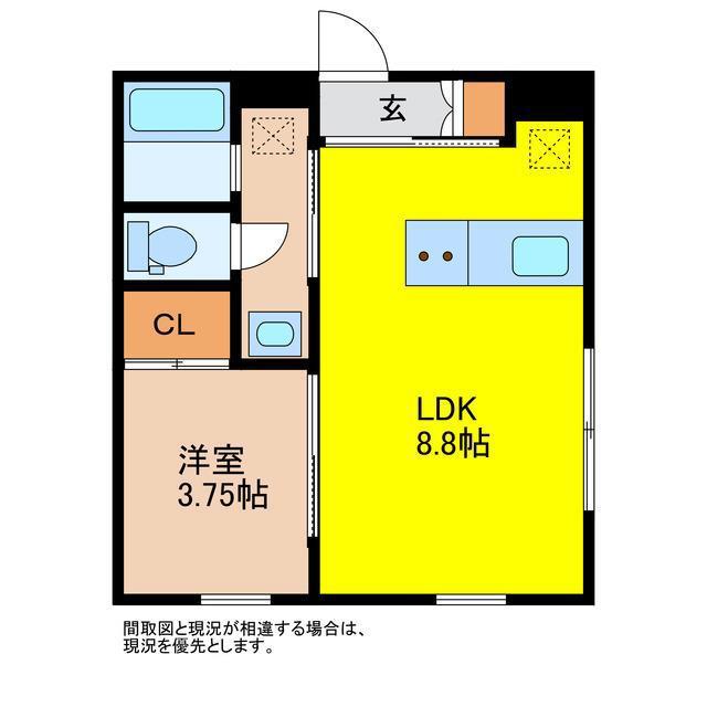 アーバンブランチ鳥屋野南(1LDK/1階)の間取り写真