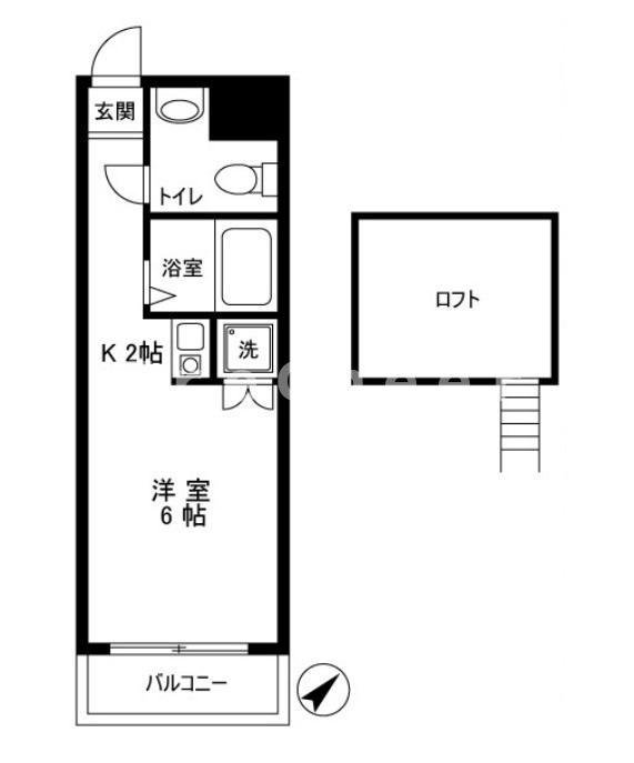 アークヒルズ・I(1K/2階)の間取り写真