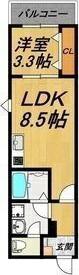 LE COCON 鳴海(1LDK/3階)の間取り写真