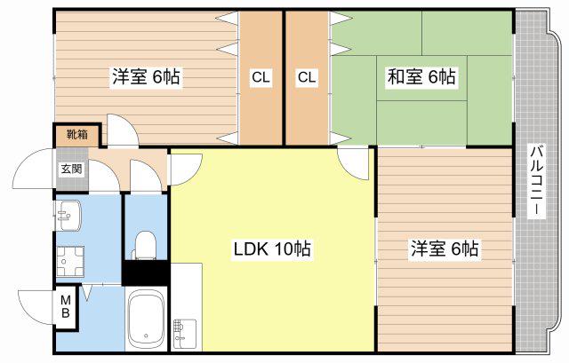 ユーミーアグリ・S II(3LDK/4階)の間取り写真