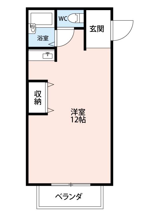 フォレスト(1K/1階)の間取り写真