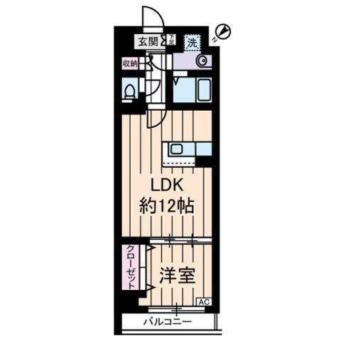 YAYOI COURT(1LDK/10階)の間取り写真