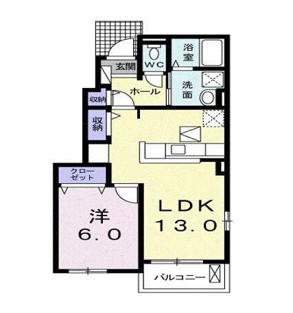 GRANDE S.K 弐番館(1LDK/1階)の間取り写真