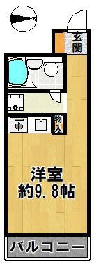 メゾン三田赤坂(ワンルーム/3階)の間取り写真
