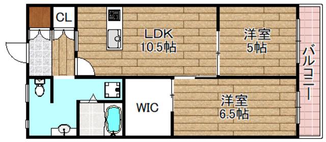 第二藤マンション(2LDK/3階)の間取り写真
