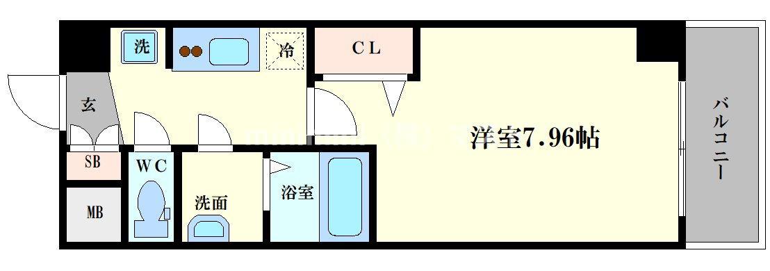 ラヴィータ難波元町旧TOYOTOMI STAY PREMIUM 難(1K/9階)の間取り写真