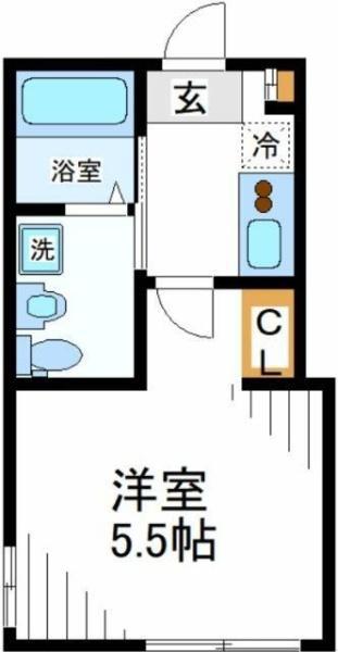 セントラルヒルズ横浜山手(1K/1階)の間取り写真