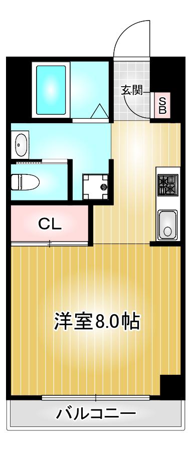 K&M千春(1K/3階)の間取り写真
