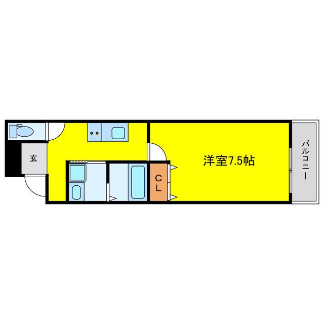 フジパレス出来島ウエストII番館(1K/2階)の間取り写真