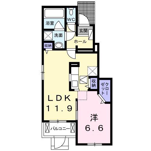 アン・マノワール(1LDK/1階)の間取り写真