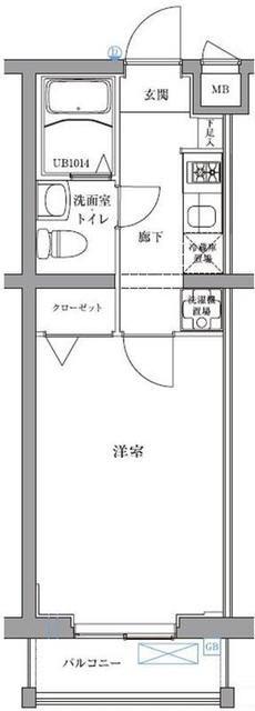 エスパシオ西高島平(1K/1階)の間取り写真